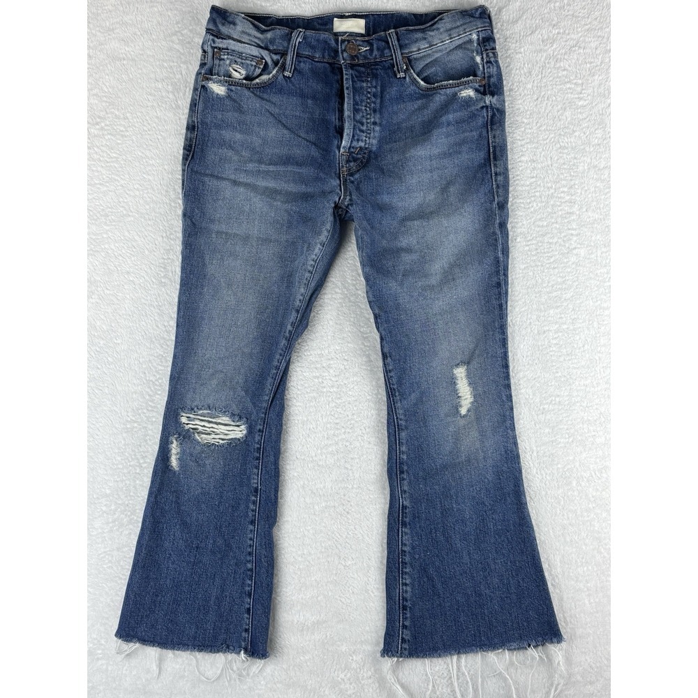 MOTHER "THE NOMAD CROP FRAY " TWICE AS NICE JEANS DISTRESSED‎ SIZE 24